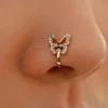 Butterfly CZ nose clip worn - Image 7