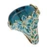 Blue gemstone ring with floral enamel