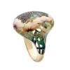 Gold ring with floral enamel design