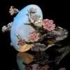 Elegant opal ring with cherry blossom design