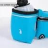 A blue water bottle and waist bag